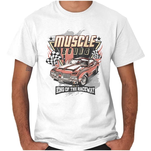 Muscle Bound King of the Raceway Car Men's Graphic T Shirt Tees Brisco Brands X