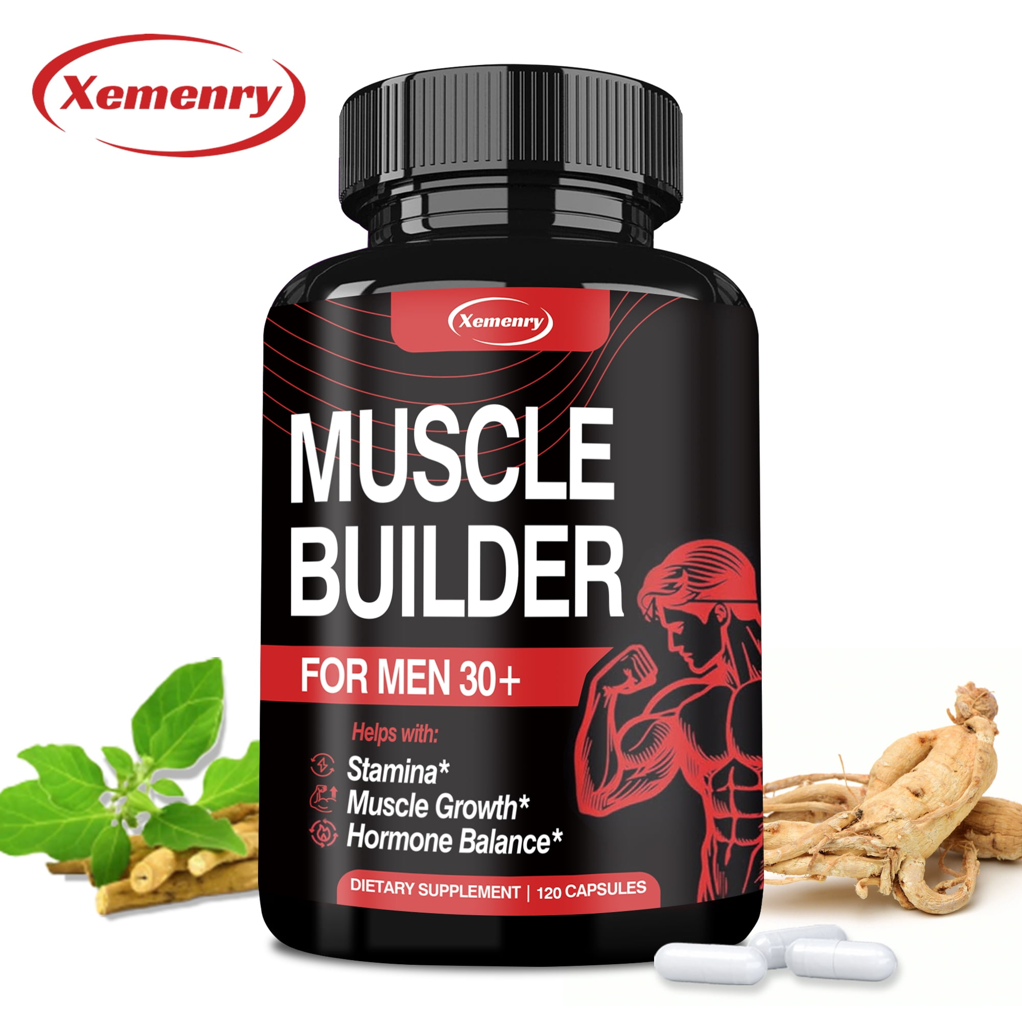 Complément Alimentaire Muscle Builder Avec Tribulus Et Ashwagandha - Pour La Force Et La Prise De Masse - 30/60/120 Gélules