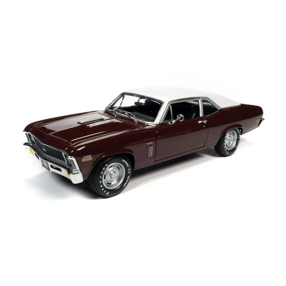 Muscle Car & Corvette Nationals (MCACN) 1970 Chevy Nova SS 396, Black Cherry Red and White - Auto World AMM1230 - 1/18 scale Diecast Model Toy Car
