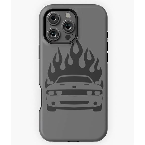 Muscle Car Flame Design Phone Case for iPhone 16 15 14 13 12 11 Pro Max