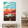 thumbnail image 1 of Muscle Car Wall Art, Car Artwork, Retro American Car Art, Retro American Muscle Poster, Vintage Car Artwork, American Muscle Artwork, Canvas Wall Decor - Natural Framed, 1 of 5