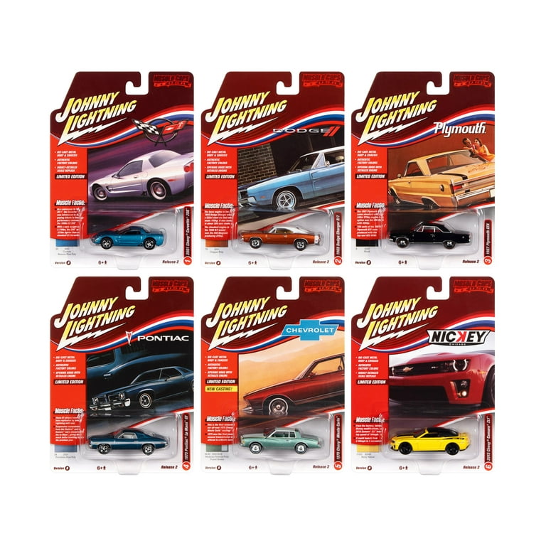 Muscle Cars USA 2022 Set B of 6 Pieces Release 2 1/64 Diecast Model Cars by Johnny Lightning