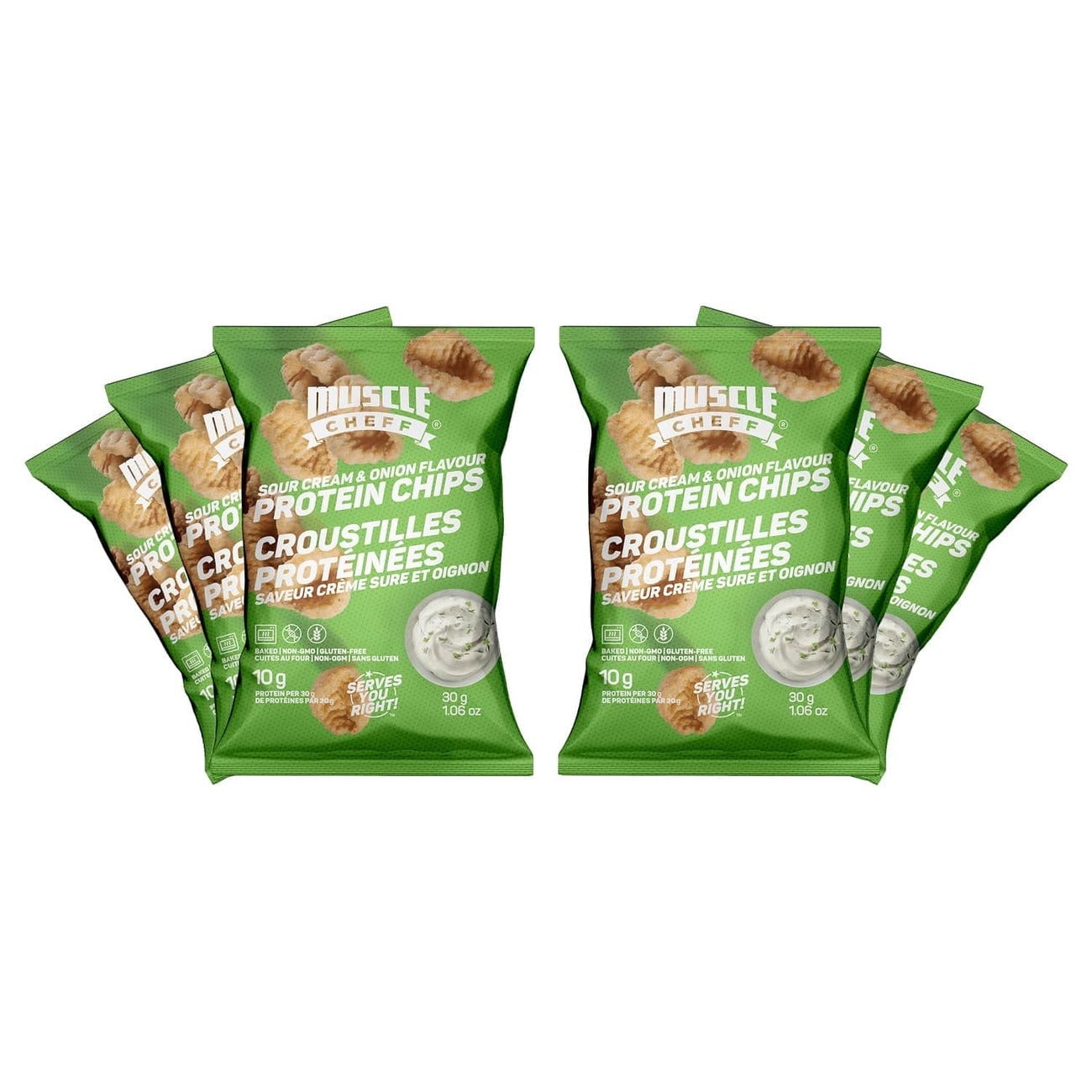 Muscle Cheff Protein Chips Sour Cream & Onion (6Pack)