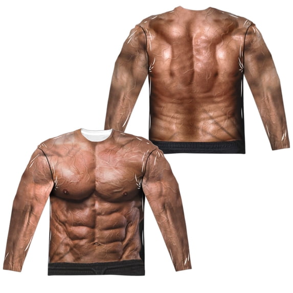 Muscle Costume (Front - Back Print) - Regular Fit Long Sleeve Shirt - Medium