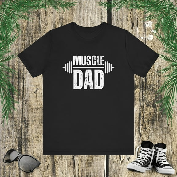 Muscle Dad Vintage Weightlifter dad gym dada father workout Unisex T-shirt