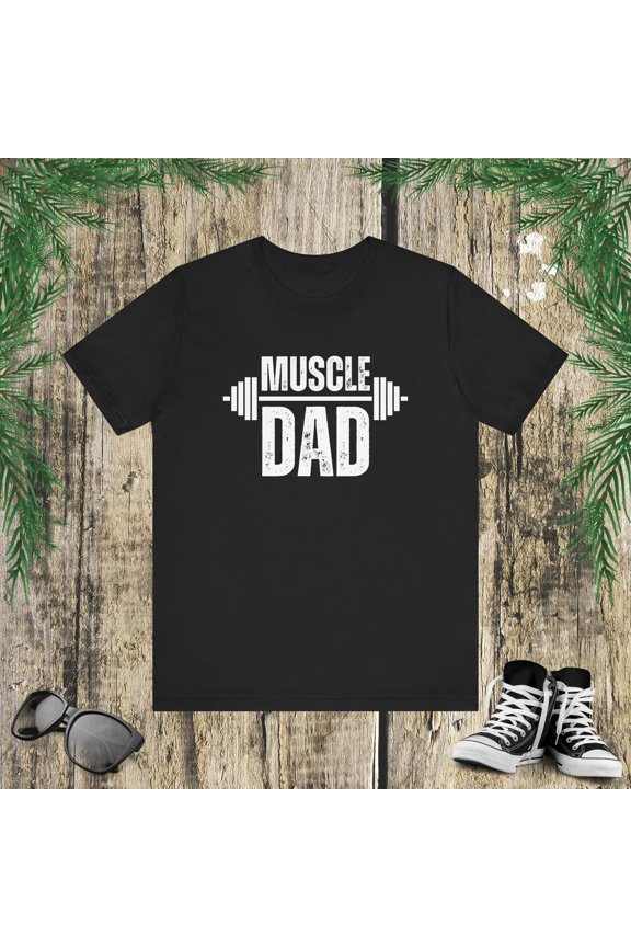 Muscle Dad Vintage Weightlifter dad gym dada father workout Unisex T-shirt