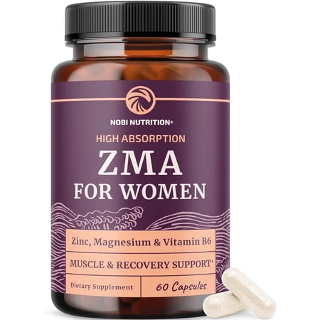 Women’s Zinc Magnesium Aspartate Supplement with Vitamin B6 for Post Workout, 60 Ct