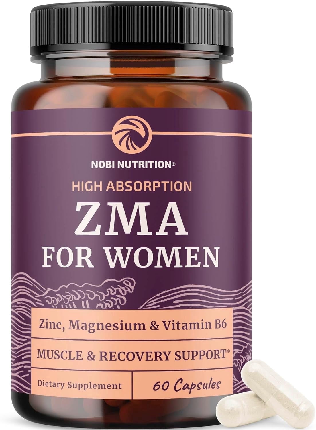 Women’s Zinc Magnesium Aspartate Supplement with Vitamin B6 for Post Workout, 60 Ct