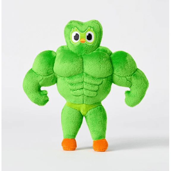 Muscle Duo Plush Toy 10 Inch Language Learning APP Duolingo Cute Owl Toys Peripheral Ultra Soft Doll
