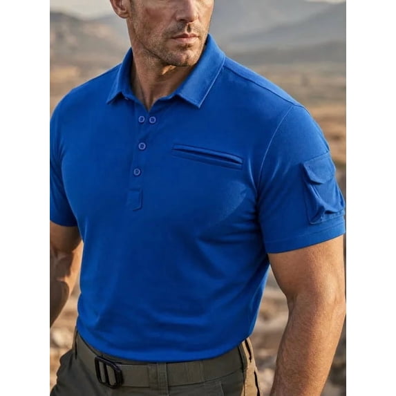 Muscle Fit Polo Shirt for Men Quick Dry Polo Breathable Performance T Shirt for Gym Workout Summer Sports