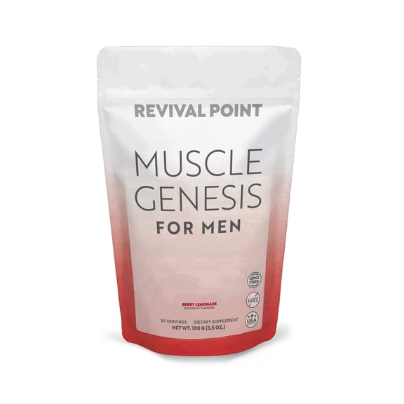 Muscle Genesis for Men – HMB Supplement with Vitamin D & C – Supports Muscle Health & Strength – Lemon Powder