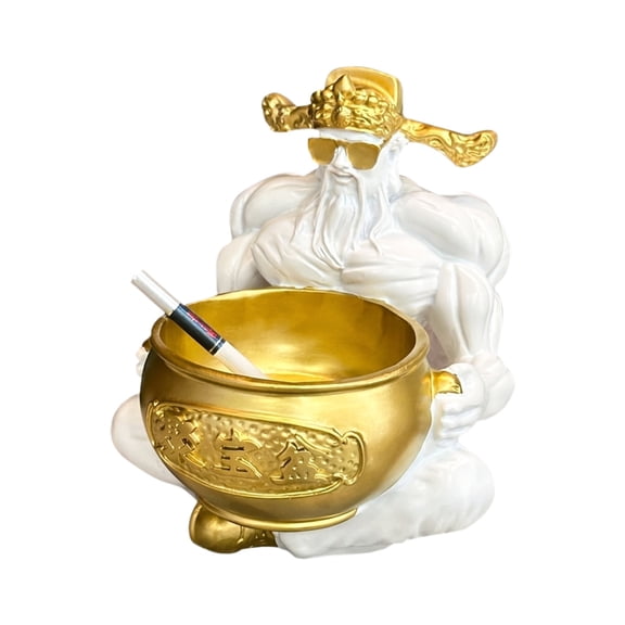Muscle God Of Wealth Ashtray Figurine Creative Resin Decor For Home Living Room 1 Piece
