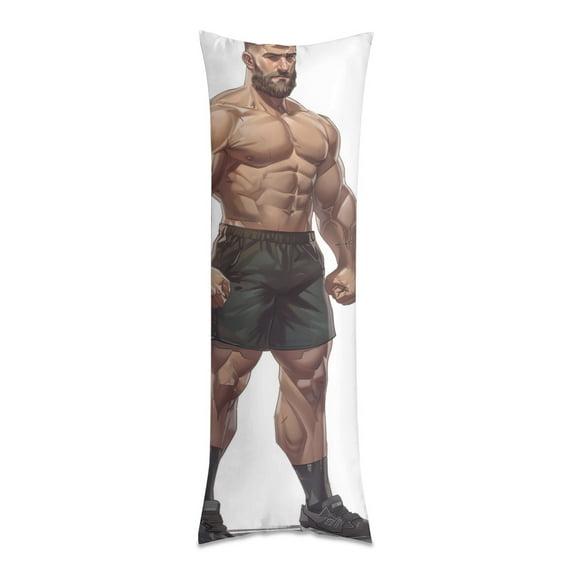 Muscle Hunk Gay Daddy Strong (24) Body Pillow Cover Long Pillow Case Protector Decorative Bedding Soft Large Pillow Cases Covers for Bedroom,Couch,Sofa,20x60inch