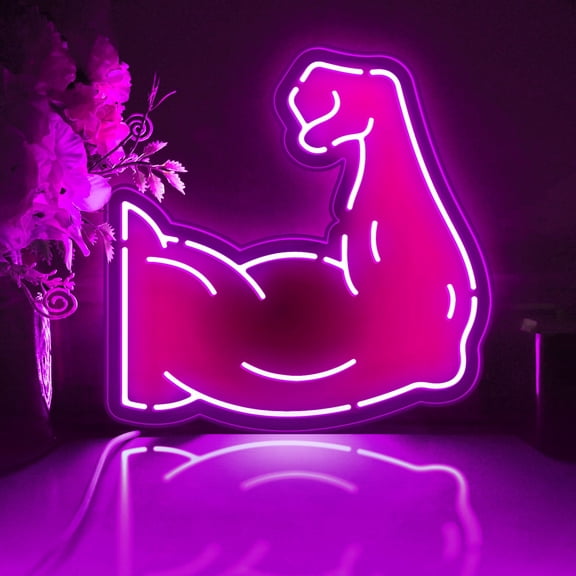 Muscle Led Light Box, Dimmable Neon-Like Light Signs USB Power for Wall Decor Bedroom Decoration, RGB Light (WxH) 16"x16"