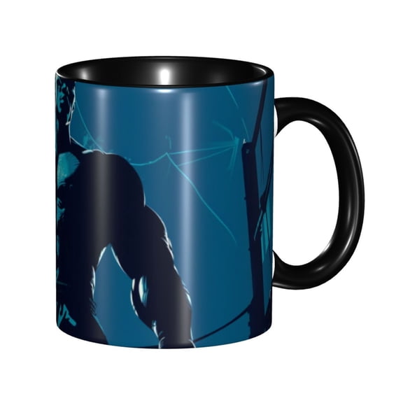 Muscle Man Coffee Mug Fun Custom Ceramic Mugs 11oz Black
