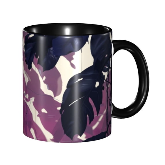 Muscle Man Illustration Coffee Mug Fun Custom Ceramic Mugs 11oz Black