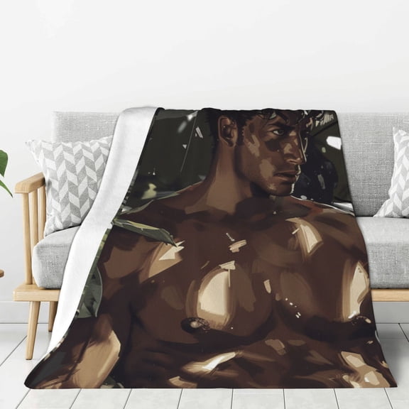Muscle Man Throw Blanket for Stylish Warm Winter Cabin Ultra-Soft Micro Fleece Blanket, Premium Microfiber, Silky Soft, Plush, Warm and Lightweight for Couch, Sofa, Bed - 40"X30"