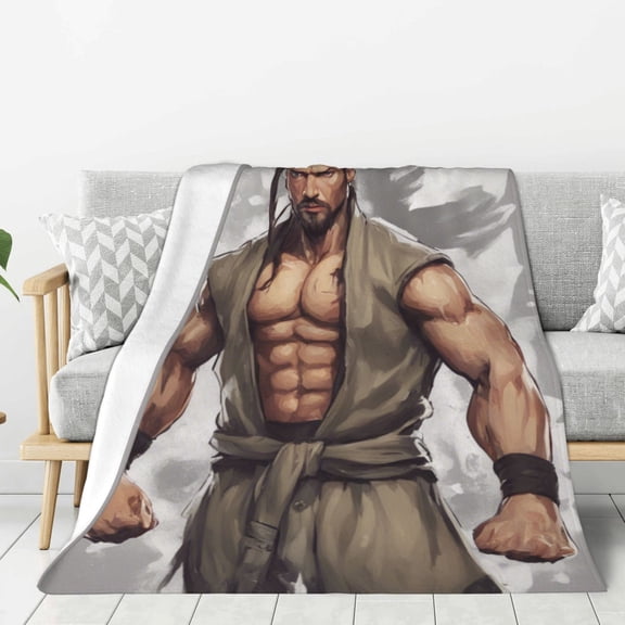 Muscle Man Throw Blanket for Stylish Warm Winter Cabin Ultra-Soft Micro Fleece Blanket, Premium Microfiber, Silky Soft, Plush, Warm and Lightweight for Couch, Sofa, Bed - 60"X50"