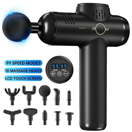 Cshidworld Muscle Massage Gun Handheld Deep Tissue Massage Electric Quiet Portable Massaging Gun 99 Speed Adjustable Professional Percussion Fascia Gun for Sore Muscle and Stiffness