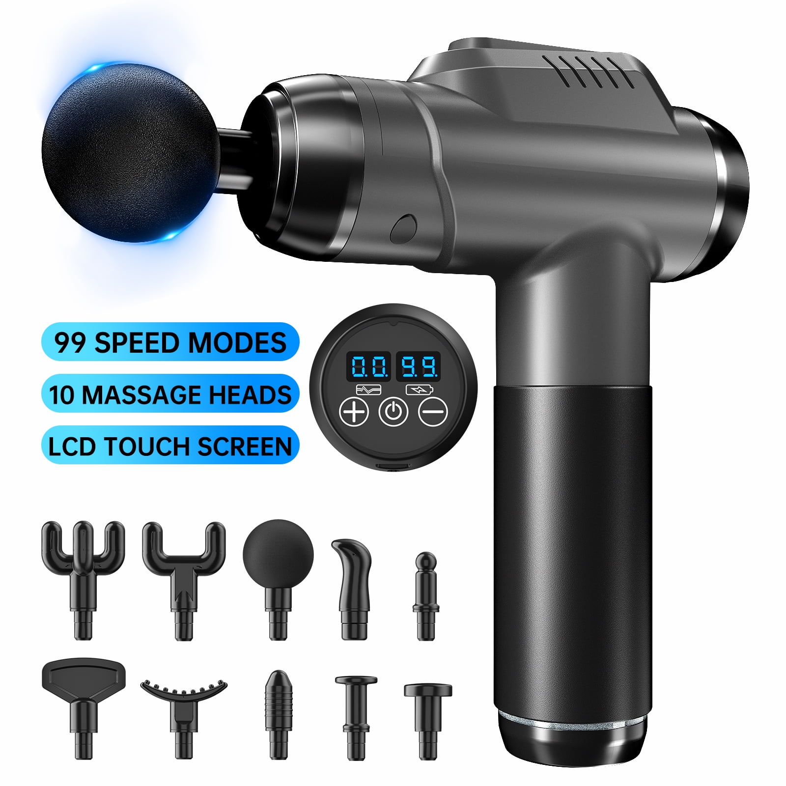 Mini Massage Gun Folding Massage Gun Athlete Muscle Relaxer Handheld Muscle  Massager with 4 Heads for Relieving Muscle Pain, Soreness, and Stiffness