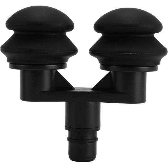 Muscle Massage Gun Head: 18mm Double Gas Cushion Fascia Massage Attachment Head with Soft Silicone Muscle Relaxation Massage Attachment Replacement Head (Black)