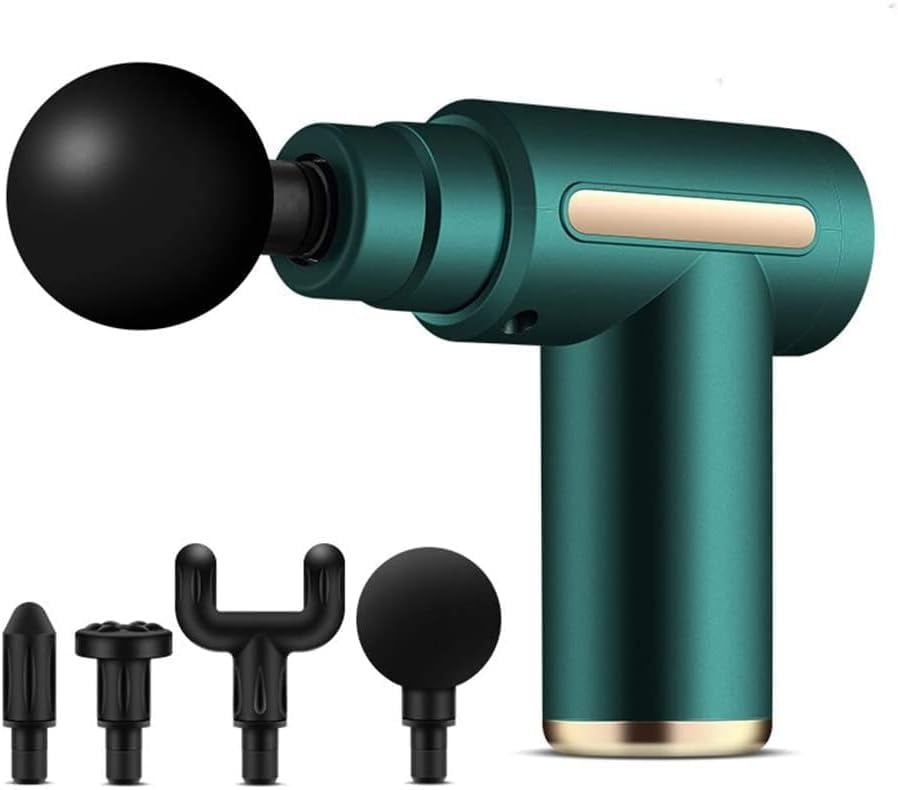Muscle Massage Gun, Massage Gun Mini Portable Electric Deep Tissue Percussion Massager for Pain Relief, 6 Speed Quiet Body Fascia Gun Handheld Muscle Massager for Athletes with 4 Massage Head