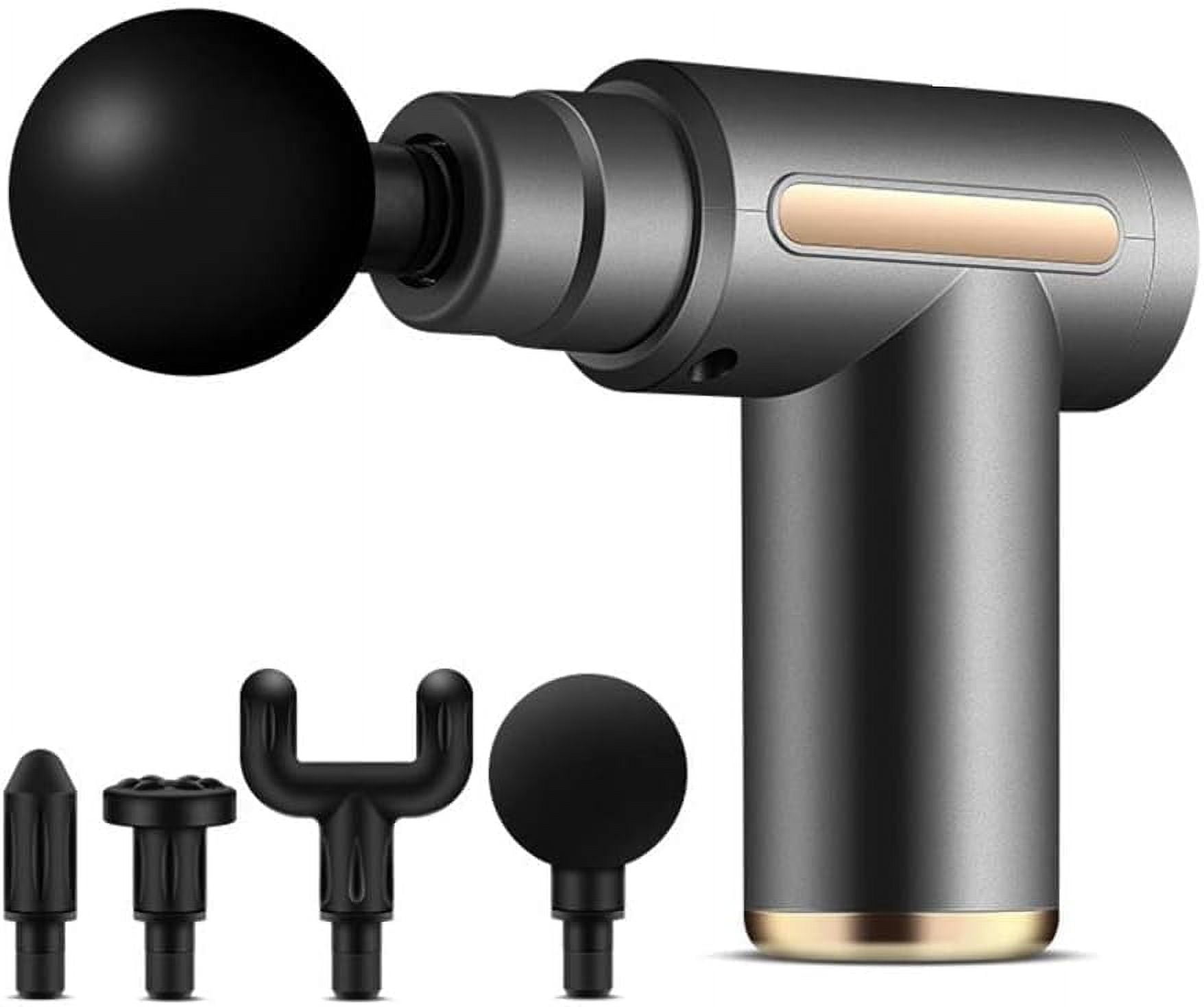 Muscle Massage Gun, Massage Gun Mini Portable Electric Deep Tissue Percussion Massager for Pain Relief, 6 Speed Quiet Body Fascia Gun Handheld Muscle Massager for Athletes with 4 Massage Head