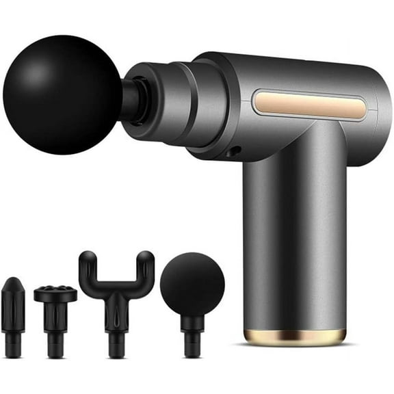 Muscle Massage Gun, Massage Gun Mini Portable Electric Deep Tissue Percussion Massager for Pain Relief, 6 Speed Quiet Body Fascia Gun Handheld Muscle Massager for Athletes with 4 Massage Head