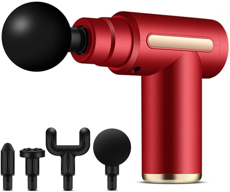 Muscle Massage Gun, Massage Gun Mini Portable Electric Deep Tissue Percussion Massager for Pain Relief, 6 Speed Quiet Body Fascia Gun Handheld Muscle Massager for Athletes with 4 Massage Head