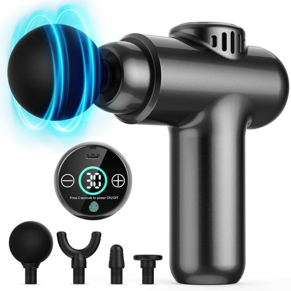 Muscle Massage Gun, Massager, 30 Speed Levels, 6 Massage Heads Percussion Massage Gun For Muscle Pain Relief, Body Shaping With Touch Screen LCD Display
