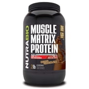NutraBio Muscle Matrix Protein Powder - 25g of Protein Per Scoop - Whey Isolate and Micellar Casein Combo for Fast and Slow Release - Dutch Chocolate- 2 Pounds, 28 Servings