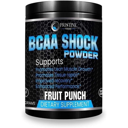 Pristine Foods Muscle Maximizer BCAA Powder, Fruit Punch, 300g