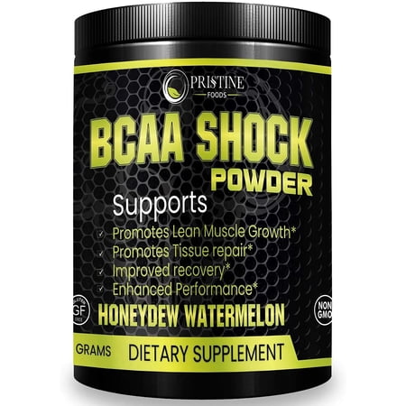 Pristine Foods Muscle Maximizer BCAA 2:1:1 Amino Acid Powder, Honeydew Watermelon, 300g