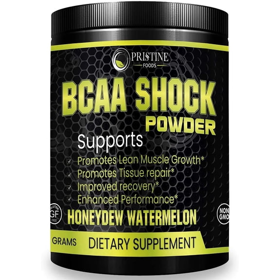Pristine Foods Muscle Maximizer BCAA 2:1:1 Amino Acid Powder, Honeydew Watermelon, 300g