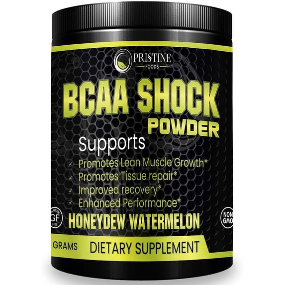 Pristine Foods Muscle Maximizer BCAA 2:1:1 Amino Acid Powder, Honeydew Watermelon, 300g