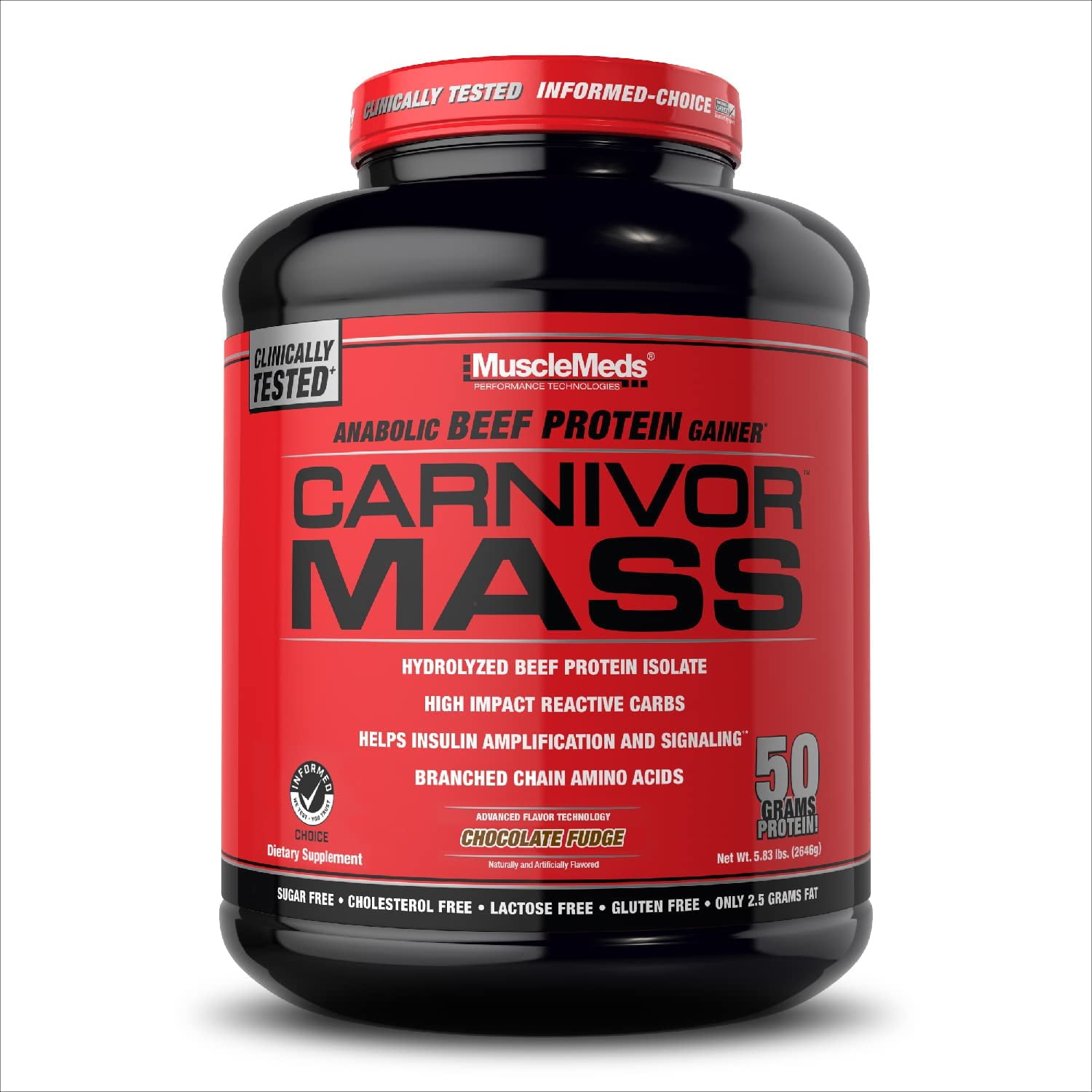 Muscle Meds Carnivor Mass - Beef Protein Builder Powder, Chocolate
