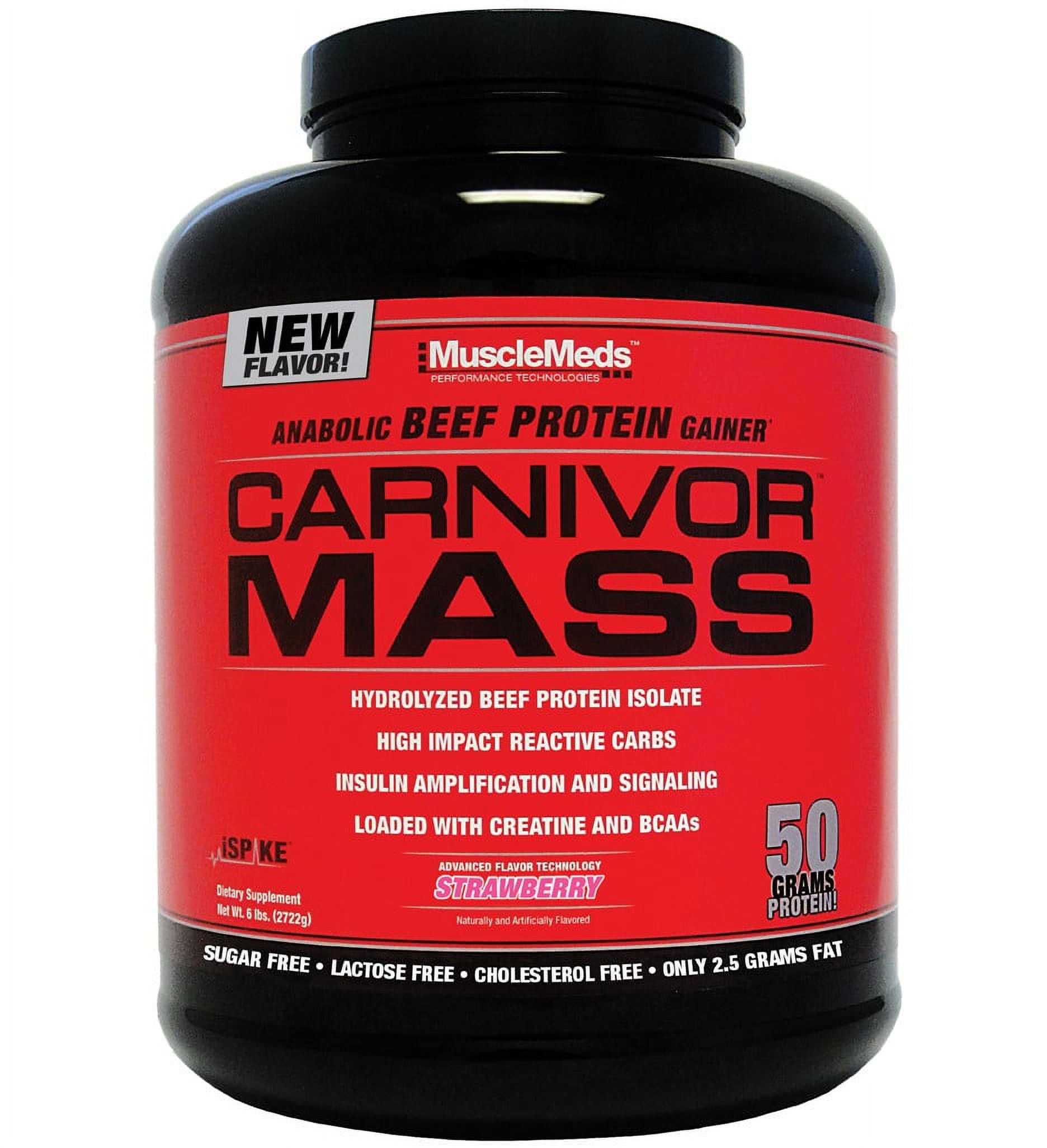 Muscle Meds Carnivor Mass, Strawberry, 5.7 Lb