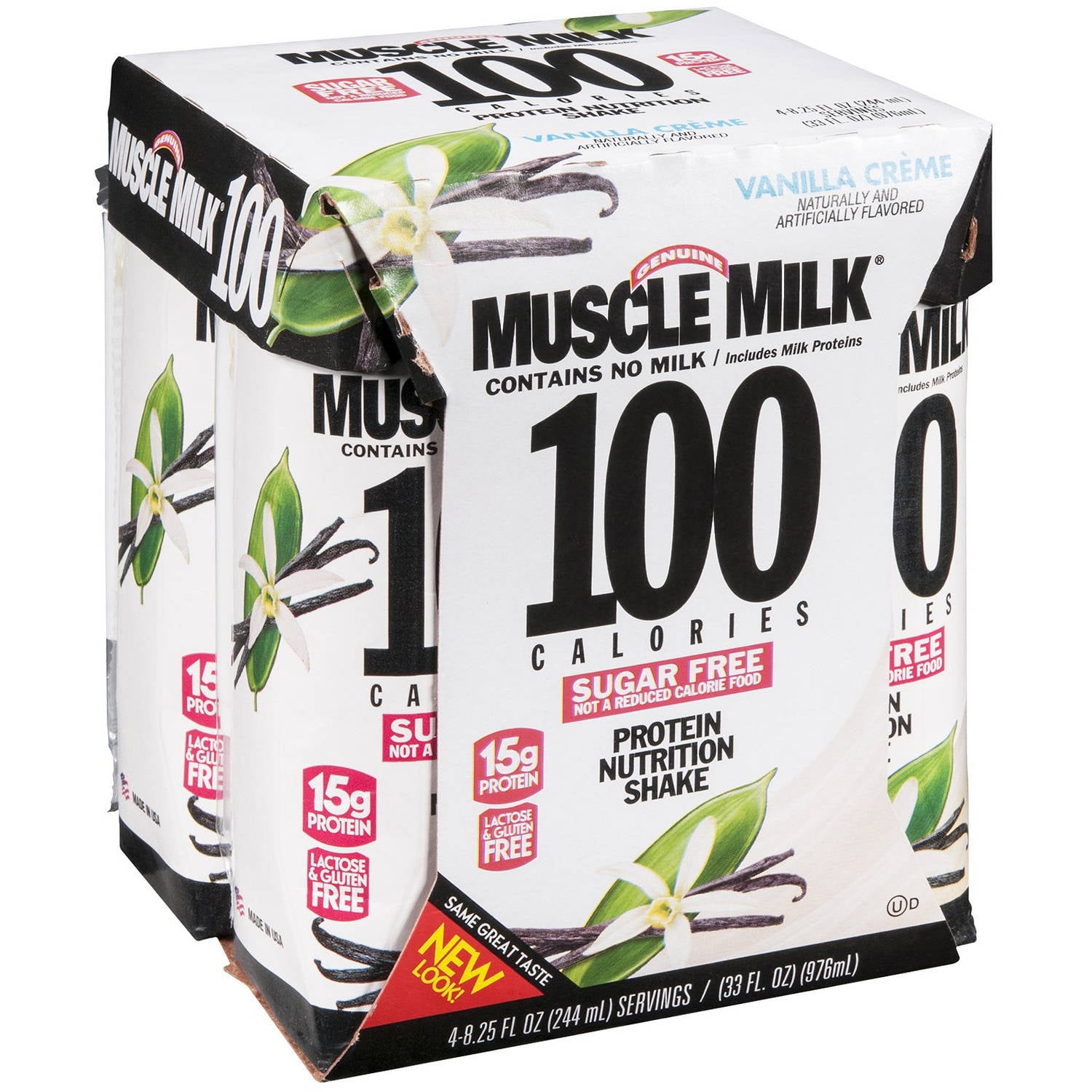 Muscle Milk 100 Calorie Protein Shake Vanilla Creme 33 Fl Oz Pack Of 3