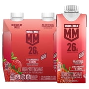 Muscle Milk 26g High Protein Shake, Strawberries N Creme, Ultra- Filtered Milk 11 fl oz, 4 pack