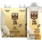 Muscle Milk 26g High Protein Shake, Vanilla Creme, Ultra- Filtered Milk 11 fl oz, 4 pack