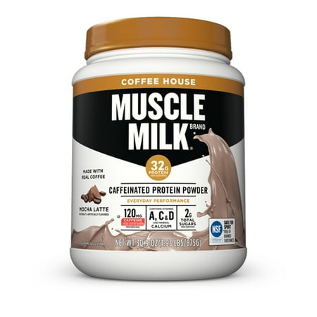 Muscle Milk Coffee House Mocha Latte Caffeinated Protein Powder, 30.9 oz