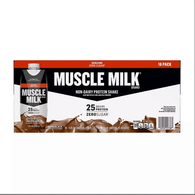 Muscle Milk Genuine Protein Shake Chocolate Muscle Milk Genuine Chocolate Protein Shake, 18 ct. - Walmart.com