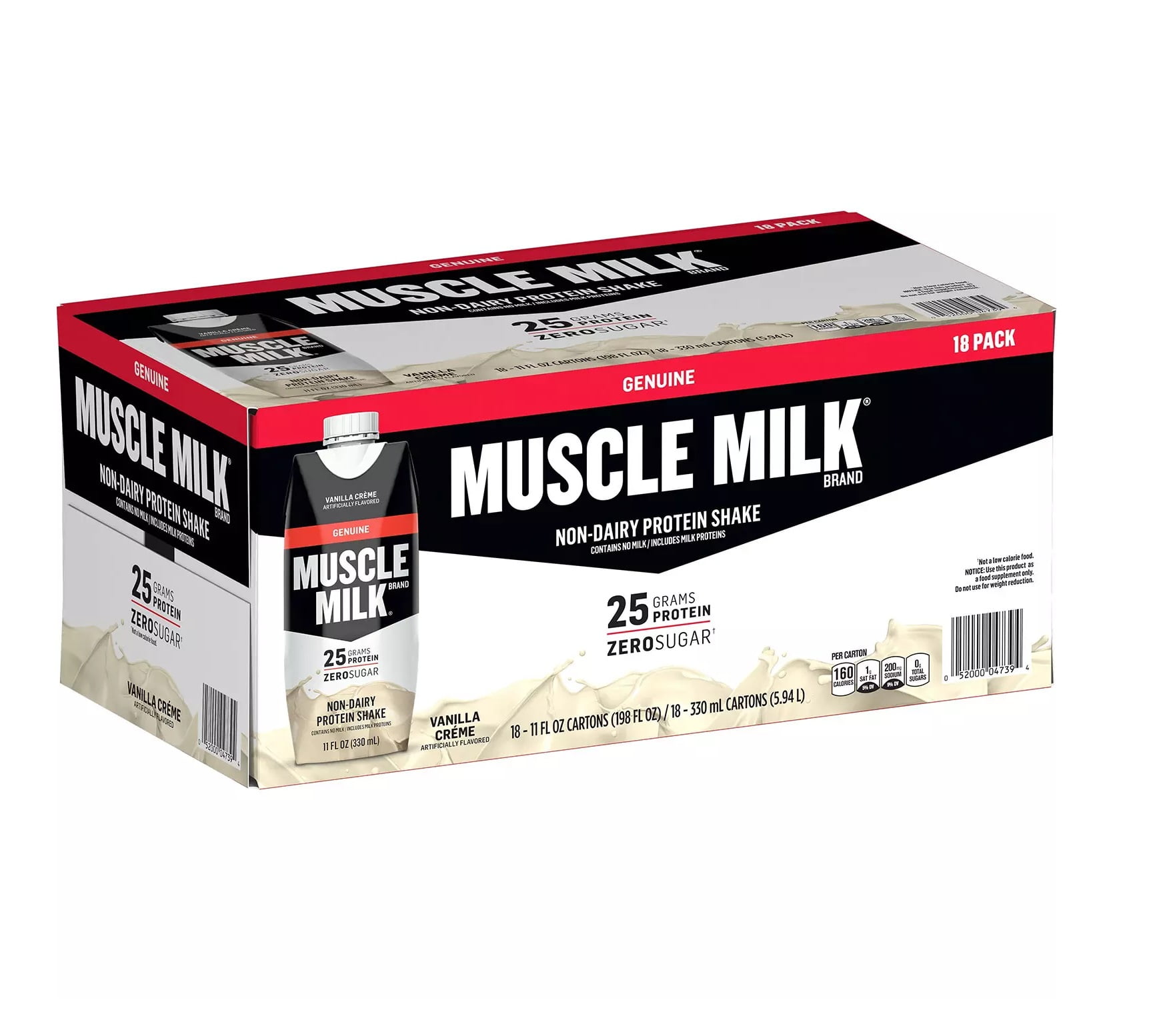 Muscle Milk Genuine Non-Dairy Protein Shake, Vanilla (11 Fl. Oz., 18 Pk.)