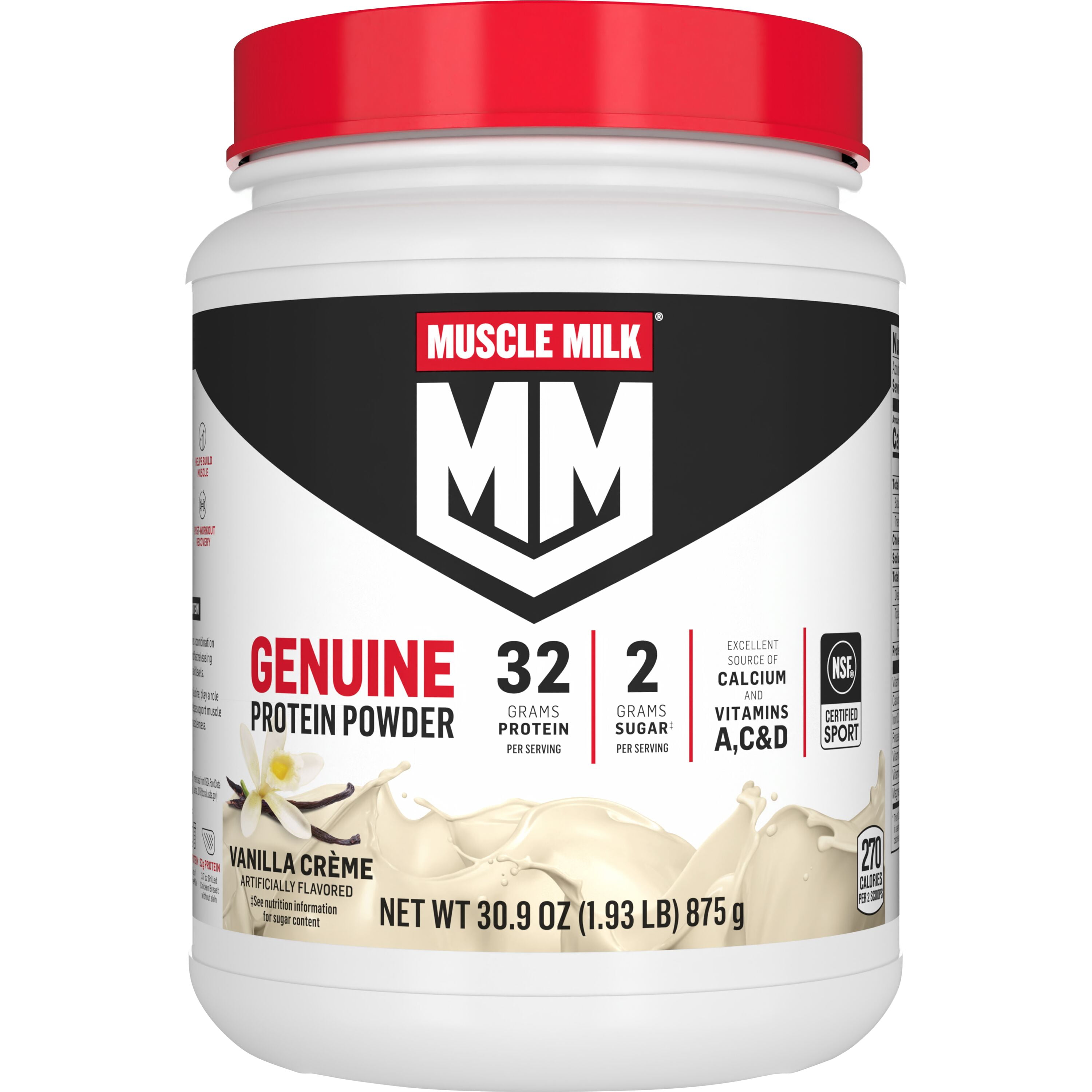 Muscle Milk Genuine Protein Powder, Vanilla Crème, 32g Protein