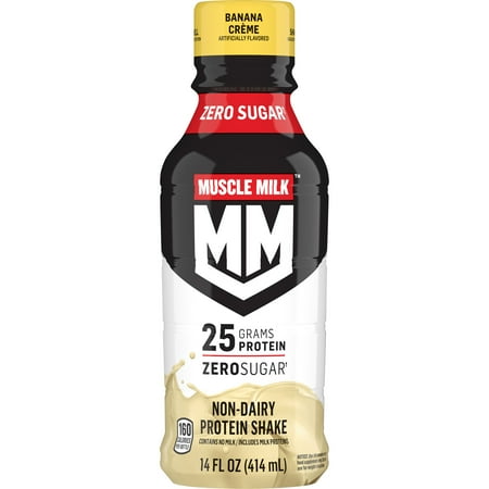 Muscle Milk Genuine Protein Shake, Banana Crème, 14 fl oz Bottle, 1 Count