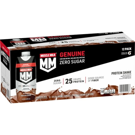 Muscle Milk Genuine Protein Shake, Chocolate, 25g Protein, 11 oz, 12 Count