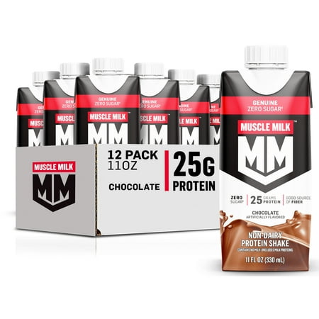 Muscle Milk Genuine Protein Shake, Chocolate, 11 fl oz Carton, 12 Pk