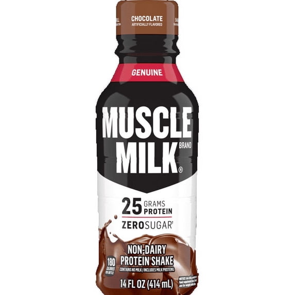 Muscle Milk Genuine Protein Shake, Chocolate, 25g Protein, 14 Fl Oz, 12 Pack