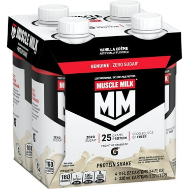Muscle Milk Genuine Protein Shake, Vanilla Creme, 11 fl oz Carton, 4 Pk