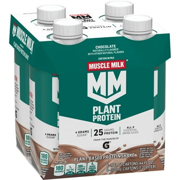 Muscle Milk Plant Protein Shake, Chocolate, 11 fl oz, 4 Pack